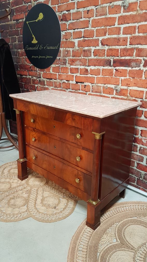 Half-column Empire chest of drawers