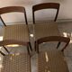 Set of 4 vintage teak chairs with weaving, Scandinavian, Mid-Century.