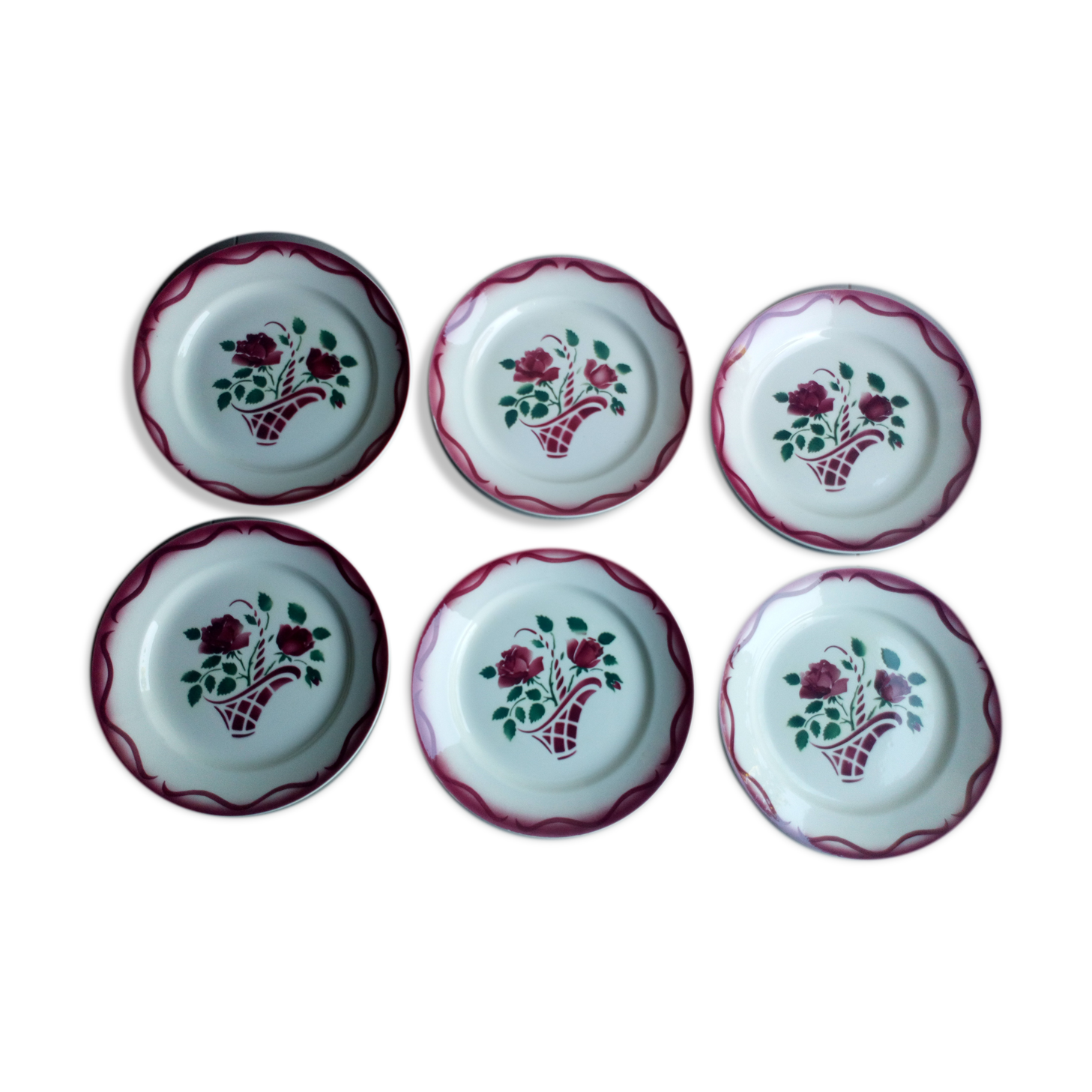 6 Lunéville flat plates, Model "Mireille" 1960