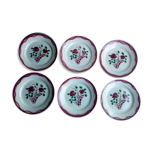 6 assiettes plates de Lunéville, modèle ''Mireille'' 1960