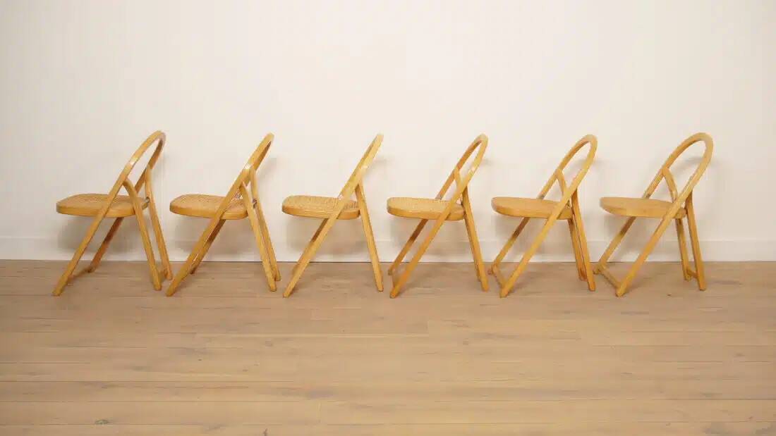 Set of 6 folding chairs | Arca | Gigi Sabadin for Crassevig