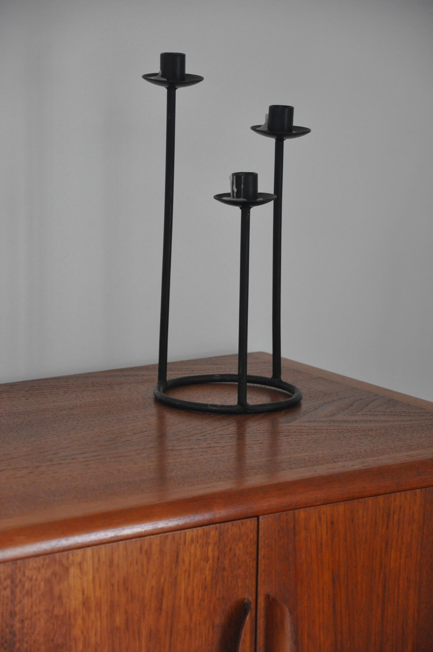 Bougeoir, candlestick 3 Scandinavian metal lights