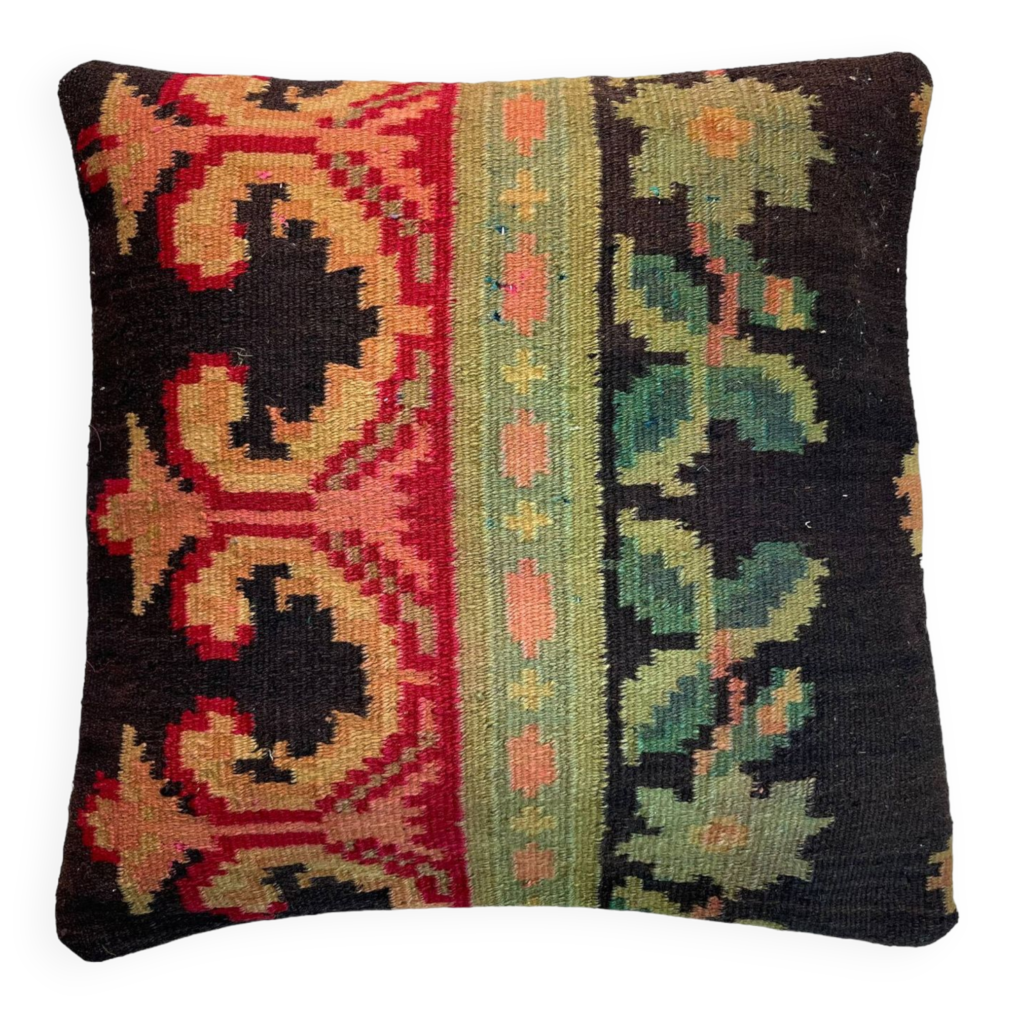 Vintage turkish kilim cushion cover , 40 x 40 cm