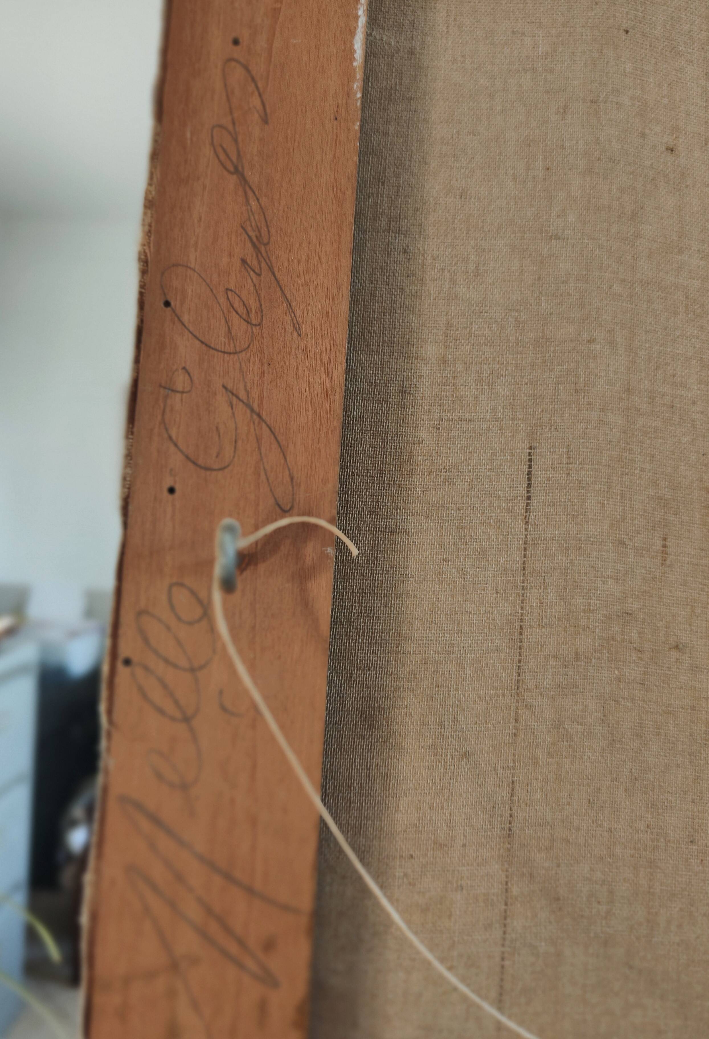 Oil painting on canvas "Country spray with poppies" 1910 signed