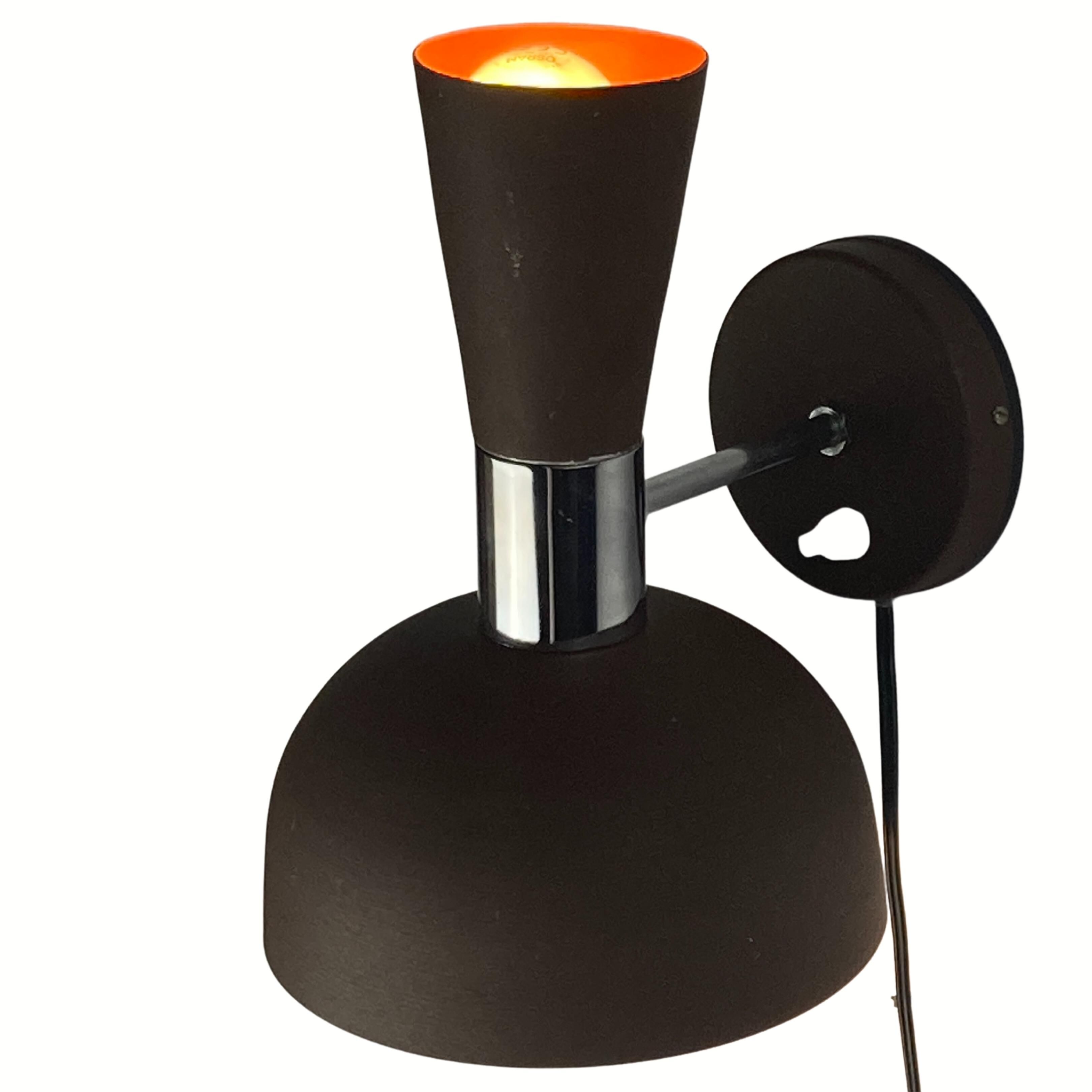 Midcentury brown vintage wall sconces by Herda, Dutch 1970s