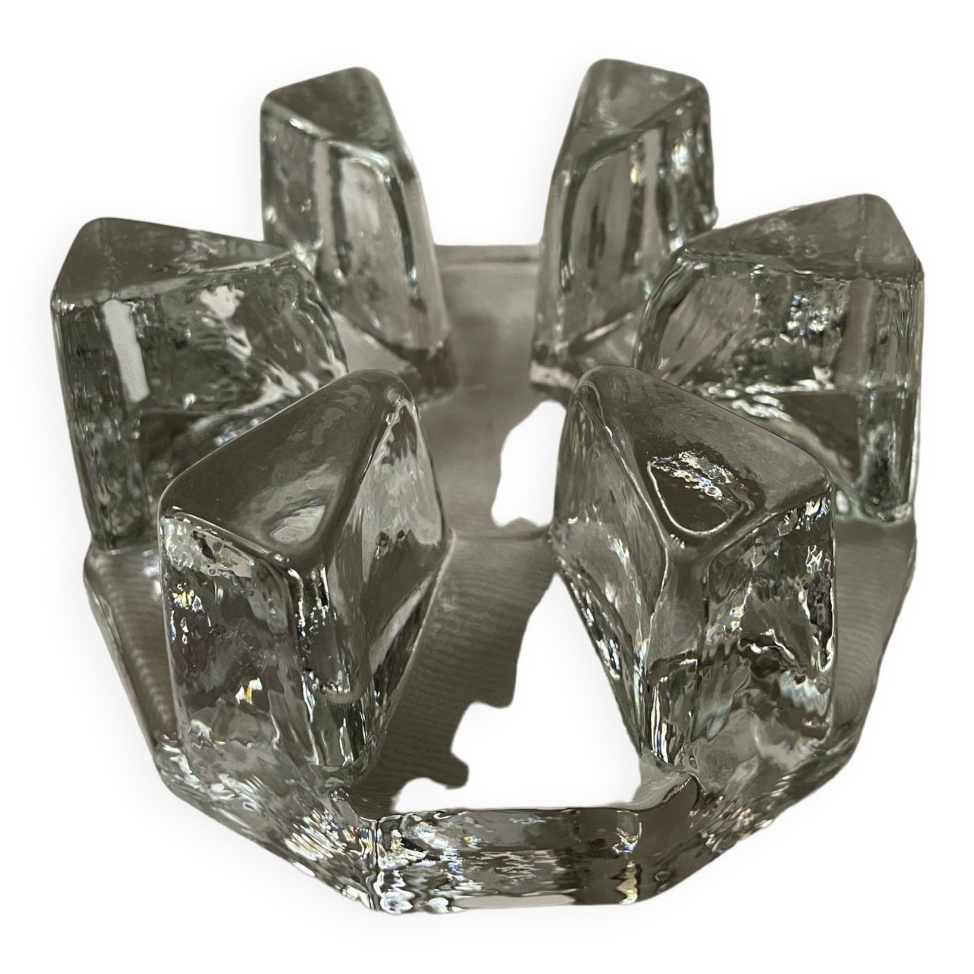 Bougeoir en verre lourd, chauffe-assiette