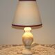 French Vintage Small Marble Table Lamp – Cream with Beige & Blue Veins 5237
