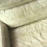 Patchwork leather olive green lounge chair and ottoman by Laauser, 1970s