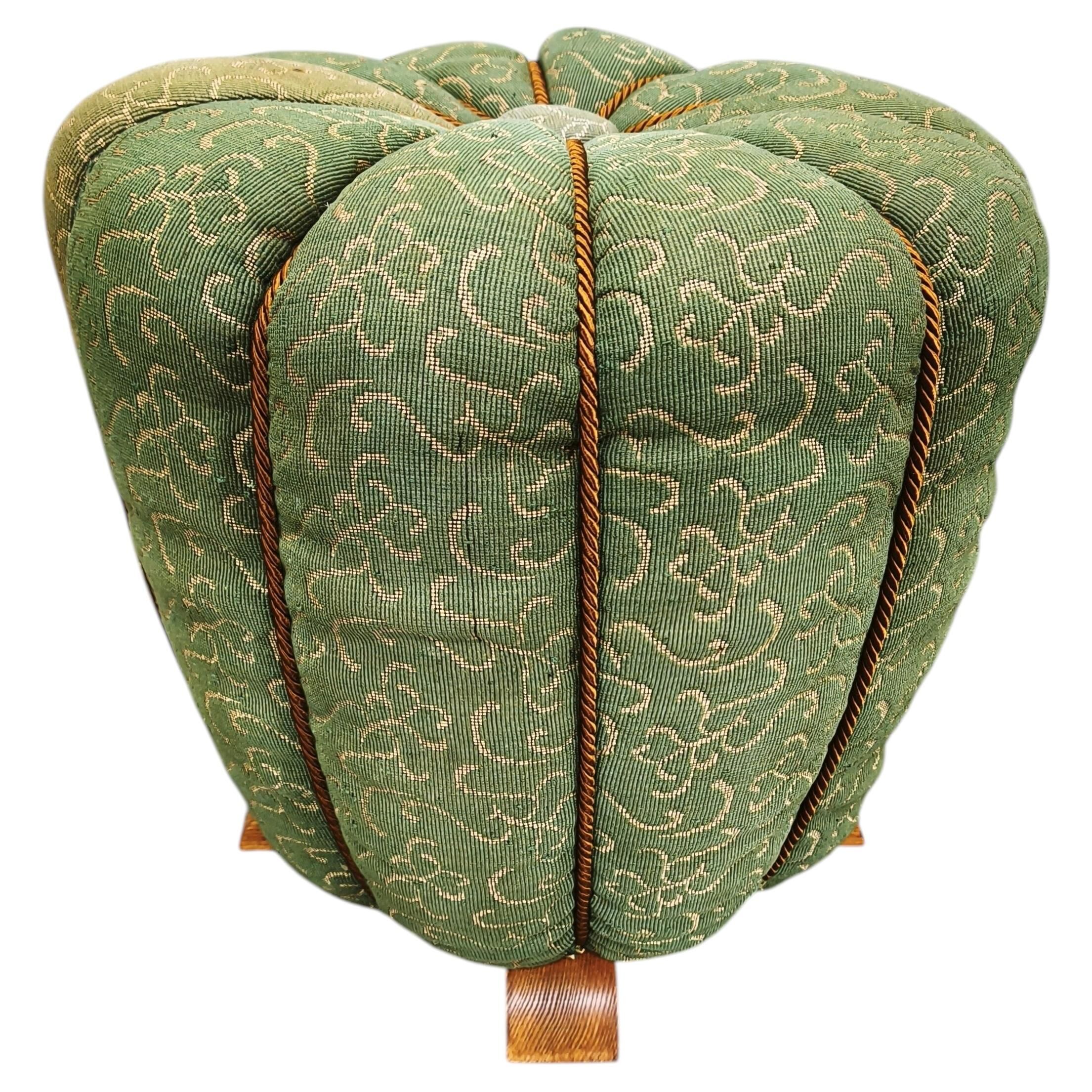 1930s Jindřich Halabala Art Deco Upholstered Ottoman Tabouret