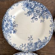 6 assiettes plates en terre de fer Gien "fleur d'automne"