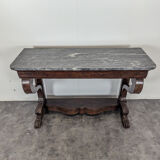 Restoration period console in flamed mahogany