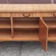 Console table in rattan and bamboo, (Attributed to Audoux-Minet)
