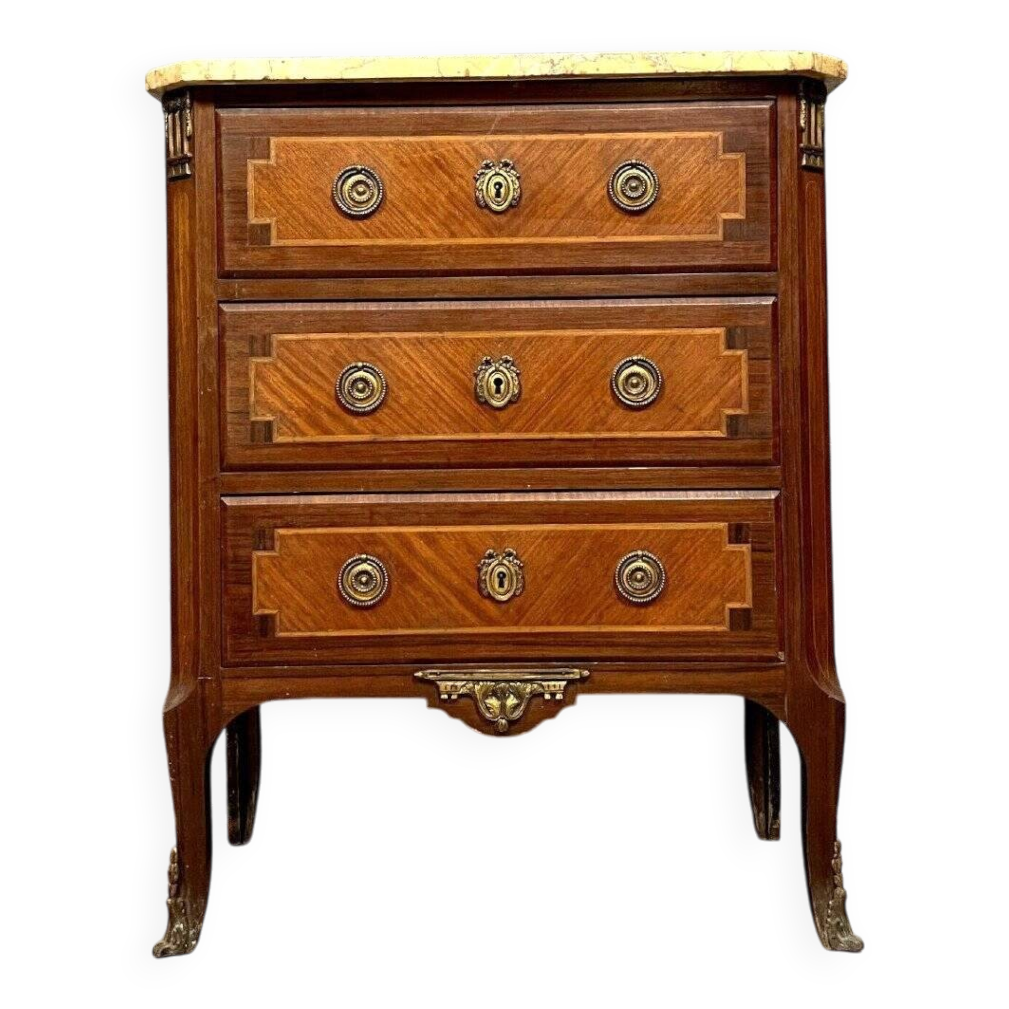 Louis XV style ladies' chest of drawers in marquetry circa 1850