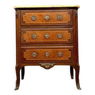 Commode de Dame style Louis XV en marqueterie vers 1850