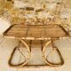 Table basse vintage en bambou et rotin dans le goût de Tito Agnoli, circa 1960