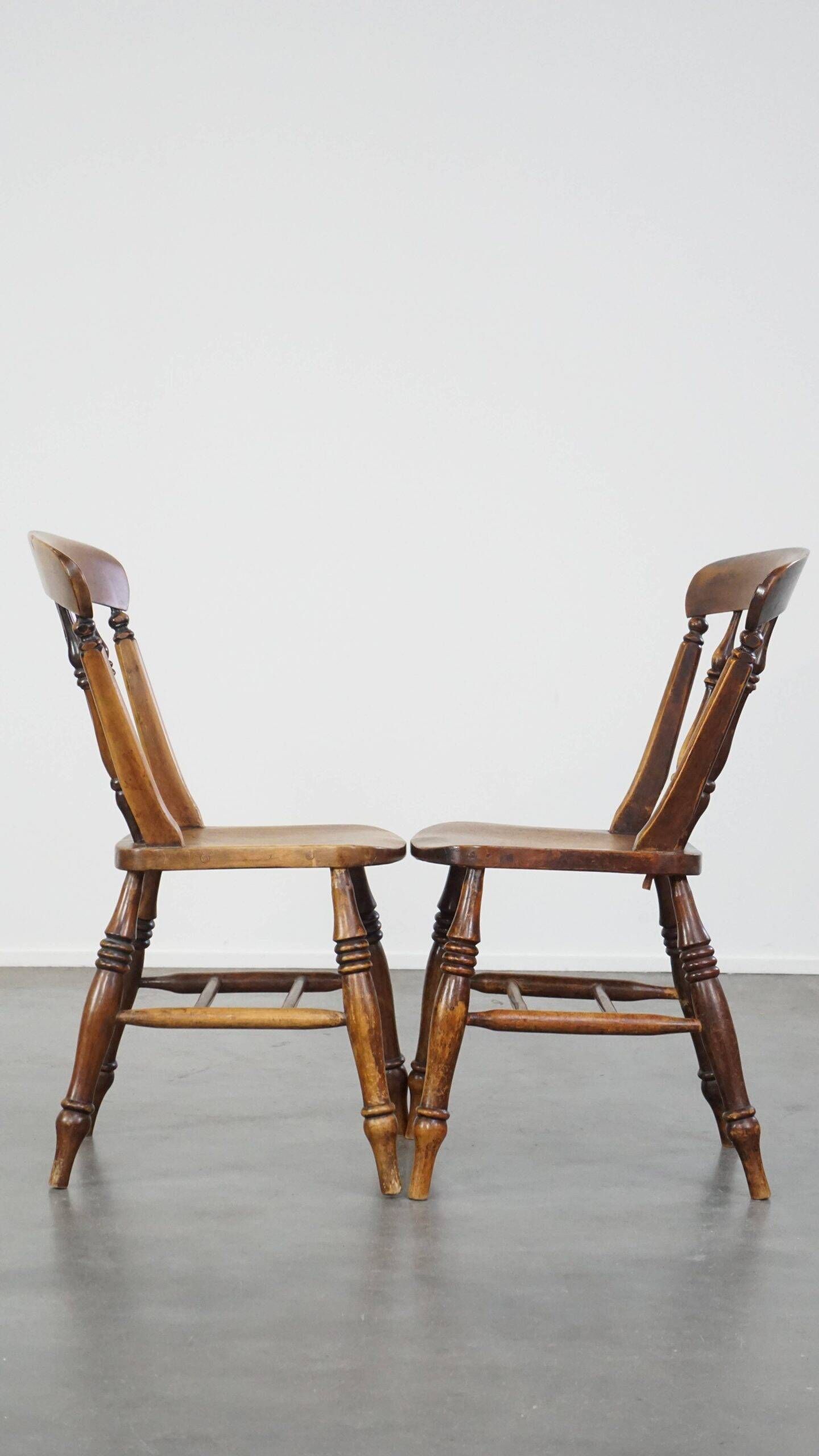 Antique set of 4 wooden dining chairs from the 19th century