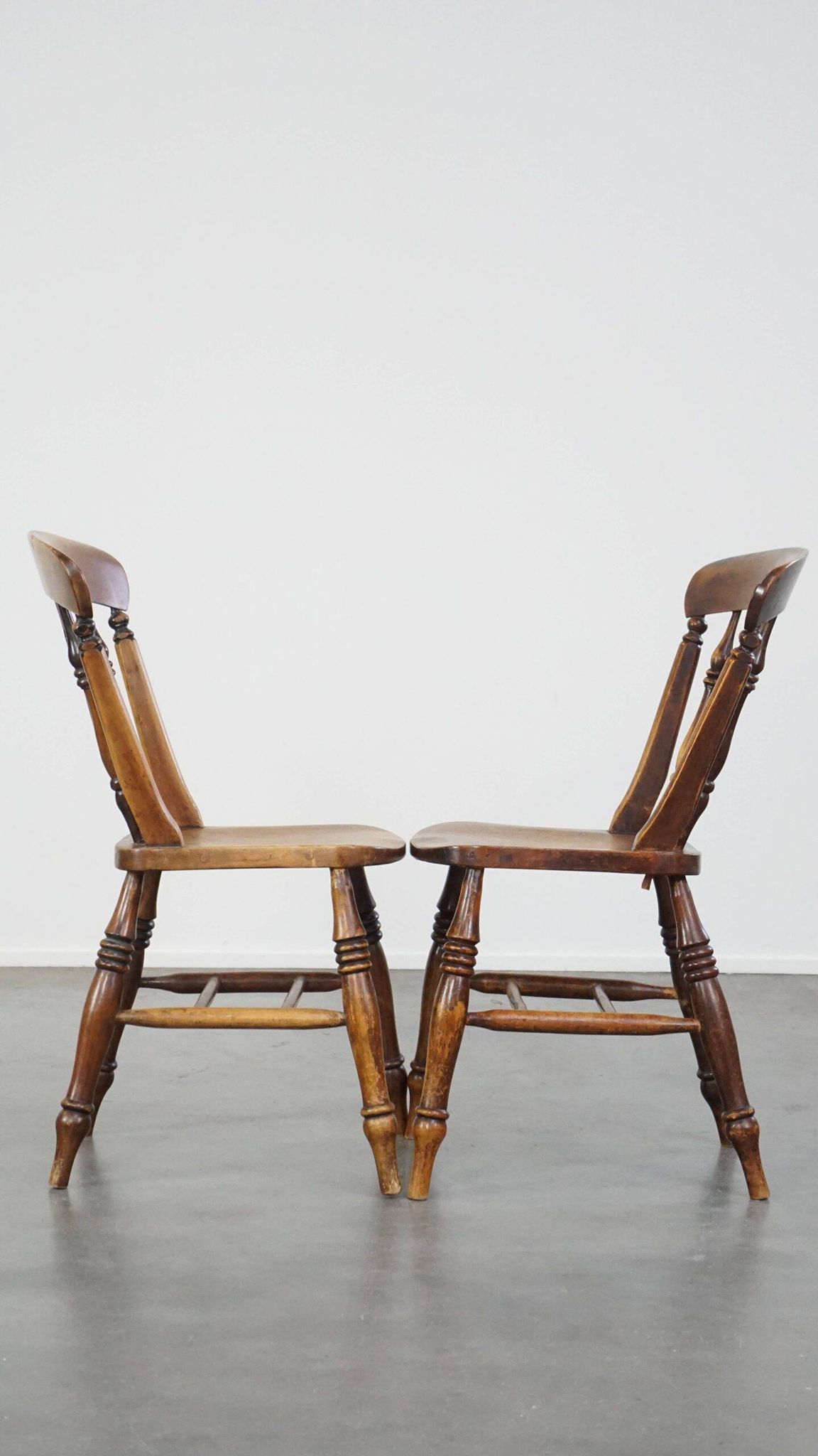 Antique set of 4 wooden dining chairs from the 19th century