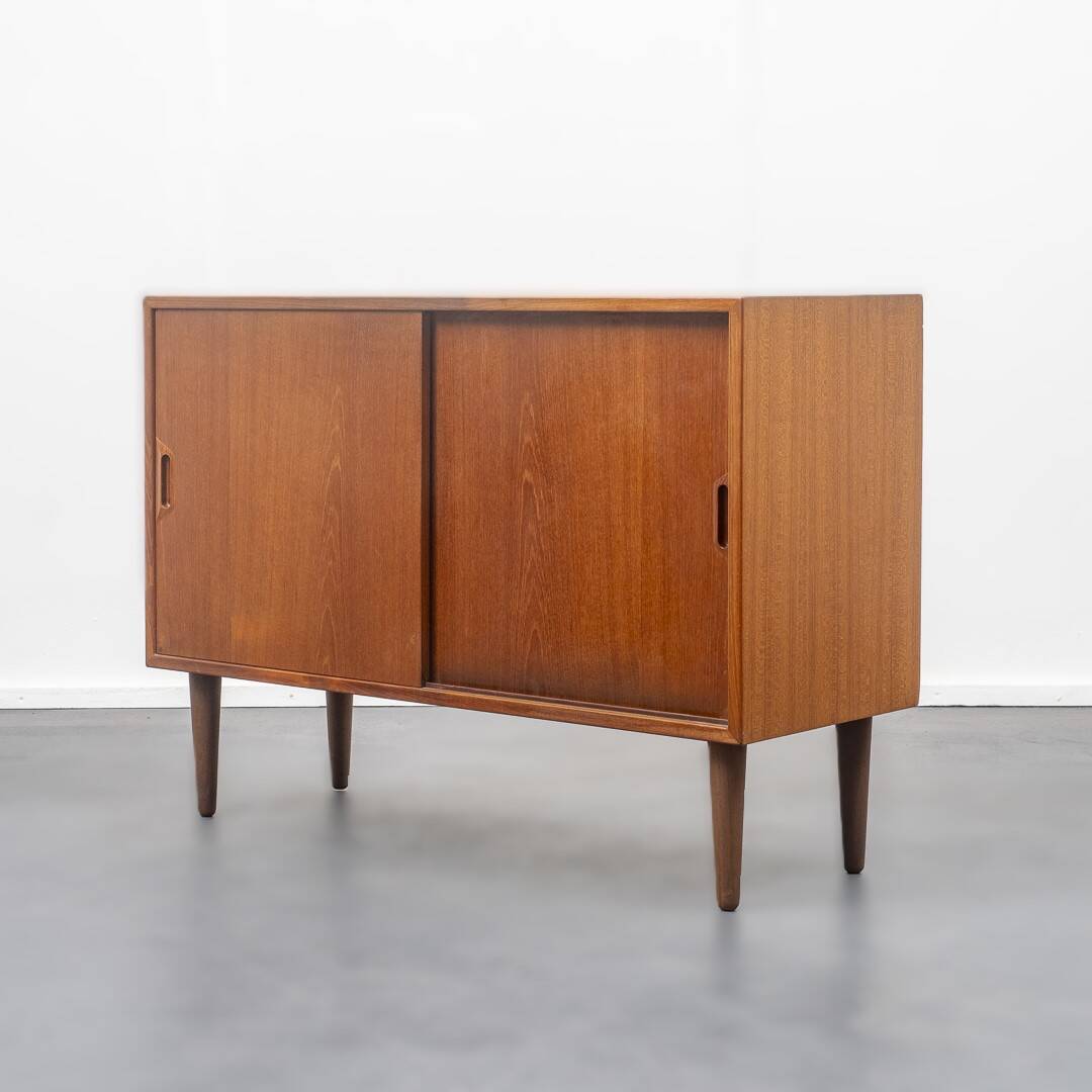 Danish chest of drawers, teak, sliding doors, vintage