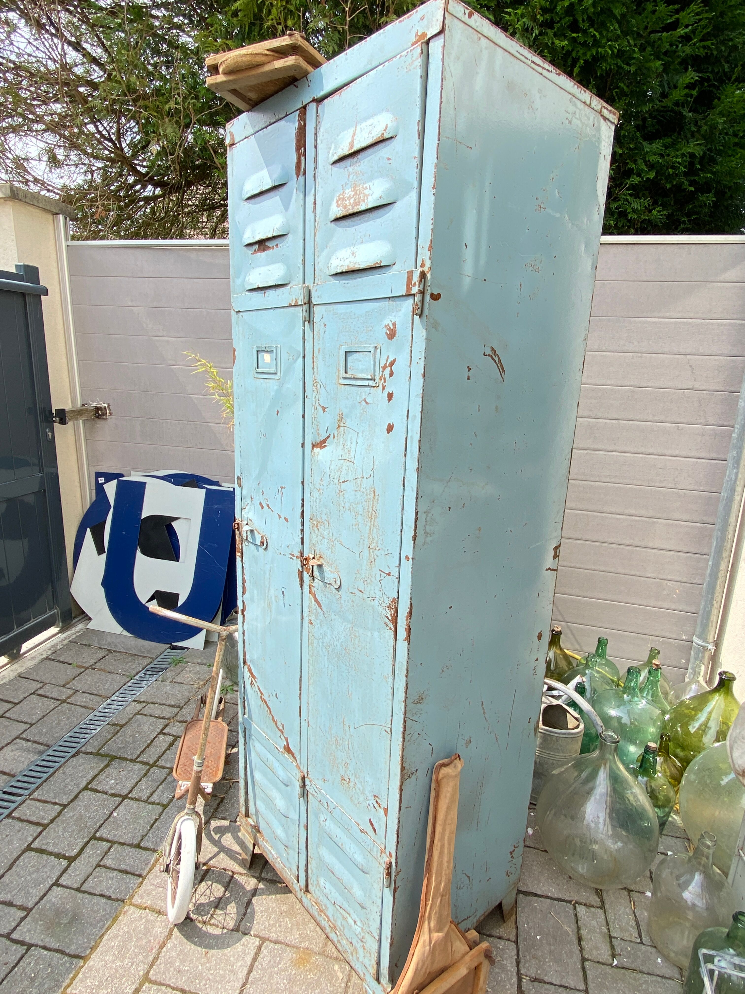 Vintage metal industrial wardrobe