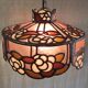 Tiffany-style glass and lead suspension - mid 20th century.