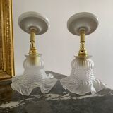 Pair of vintage tulip wall lights