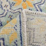 2x10 Blue & Yellow Vintage Runner Rug 73x328Cm