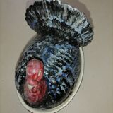 Terrine earthenware peacock