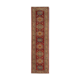 Afghan kazak runner rug long handwoven red wool rug-68x200cm