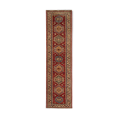 Afghan kazak runner rug long handwoven red wool rug-68x200cm