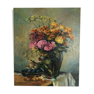 Painting flowers and fruits