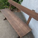 Oak bench with backrest