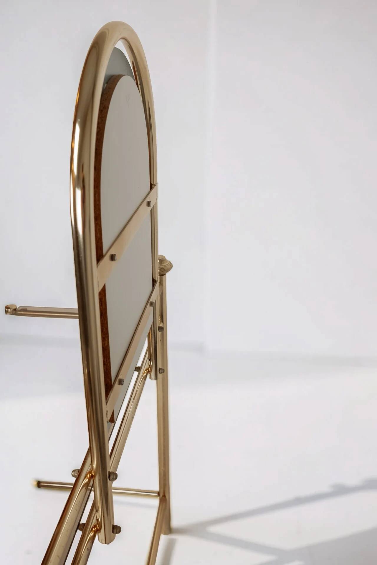 Coiffeuse vanity vintage en laiton avec tabouret