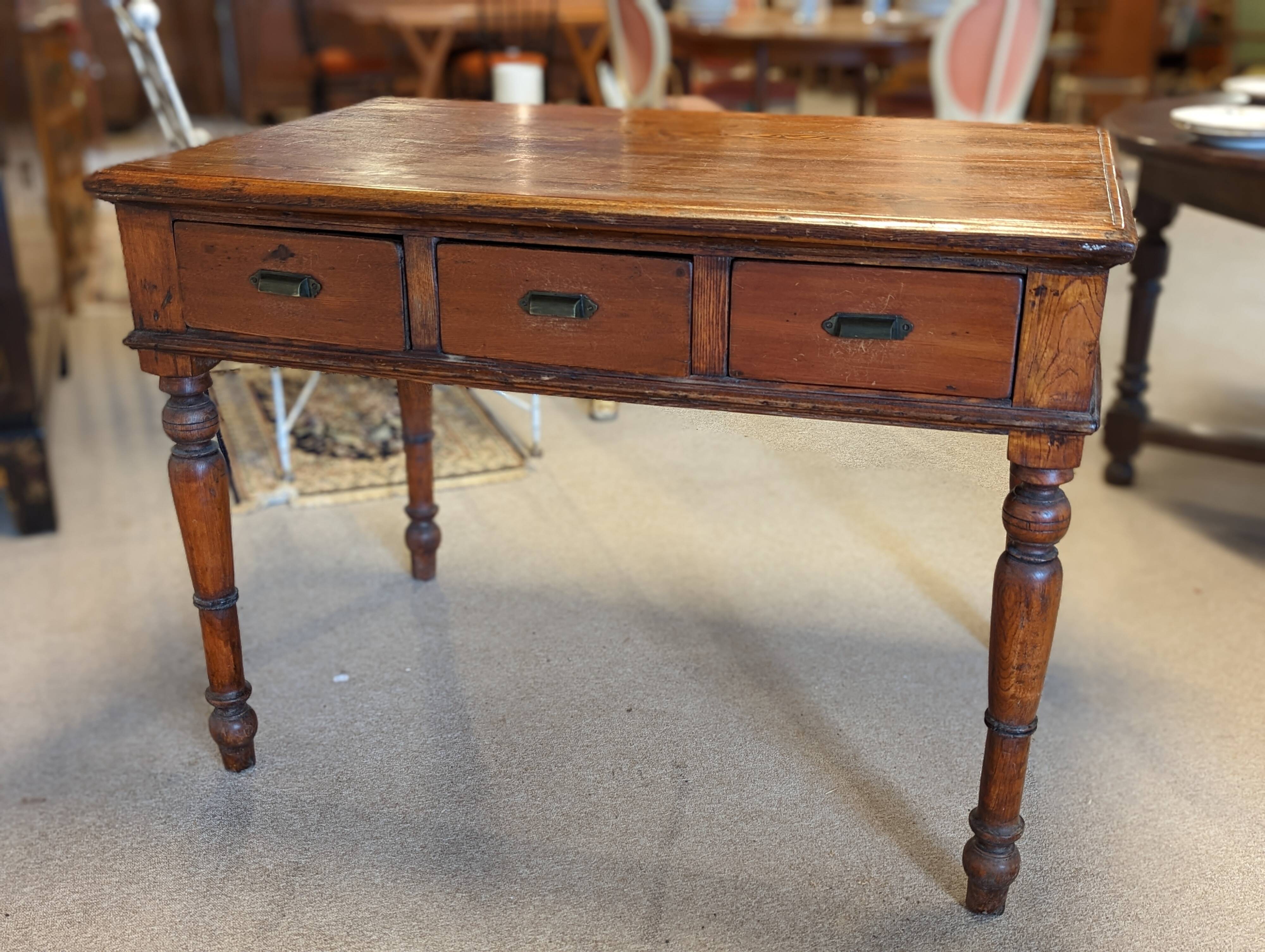 Early 20th century pine desk table