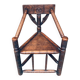 Brutalist Carved Oak Tripod Monk Chair, Sweden, 1930s