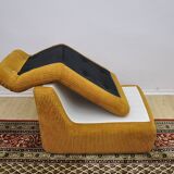 Yellow corduroy modular sofa, 1970s, set of 7