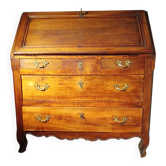 Commode scriban en noyer d'époque LouisXV 18 ème