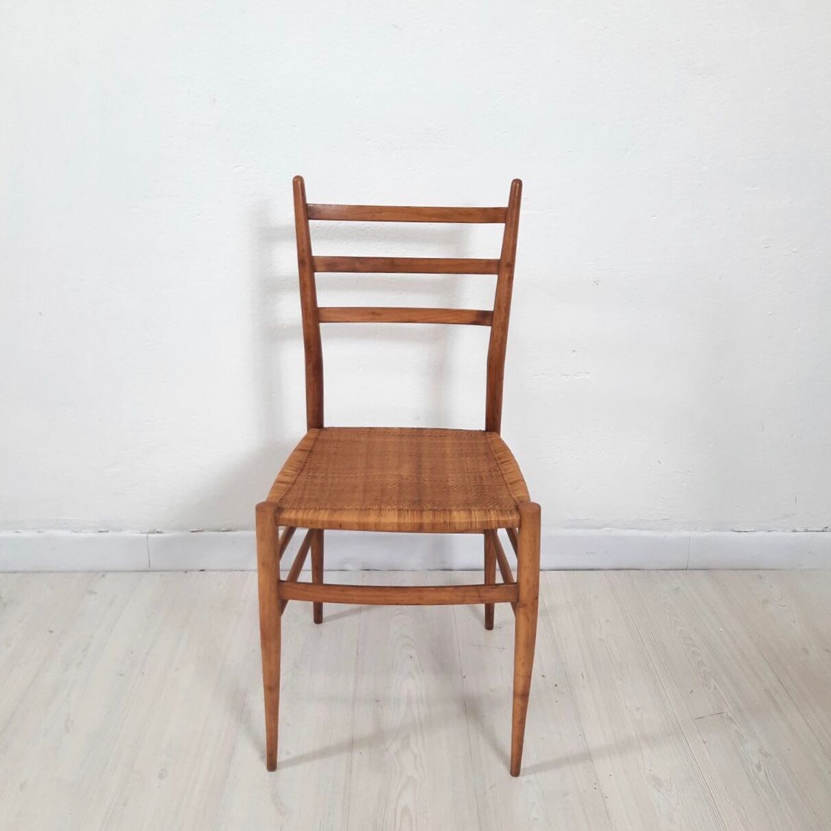 1950s vintage chair, hand-woven chiavarina