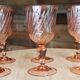 Set of 6 Rosaline twisted pink glass stemmed glasses – Arcoroc France