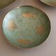 Lot of 3 vintage dishes in golden metal shell fishshells
