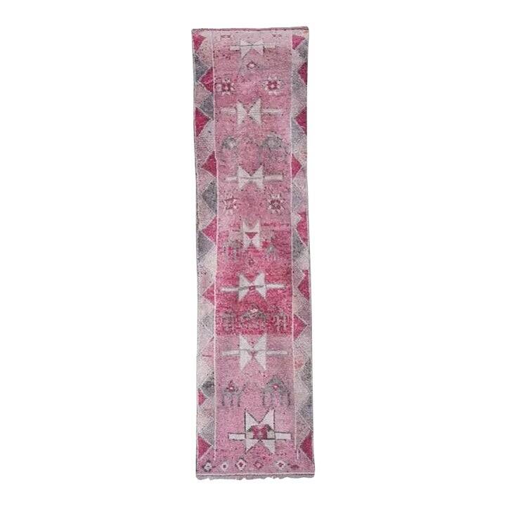 Vintage Turkish hallway rug 82x311 cm