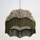 Suspension vintage recyclée à franges — forme dôme et motif fleuri