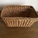 Antique rattan storage basket by basket makers XS