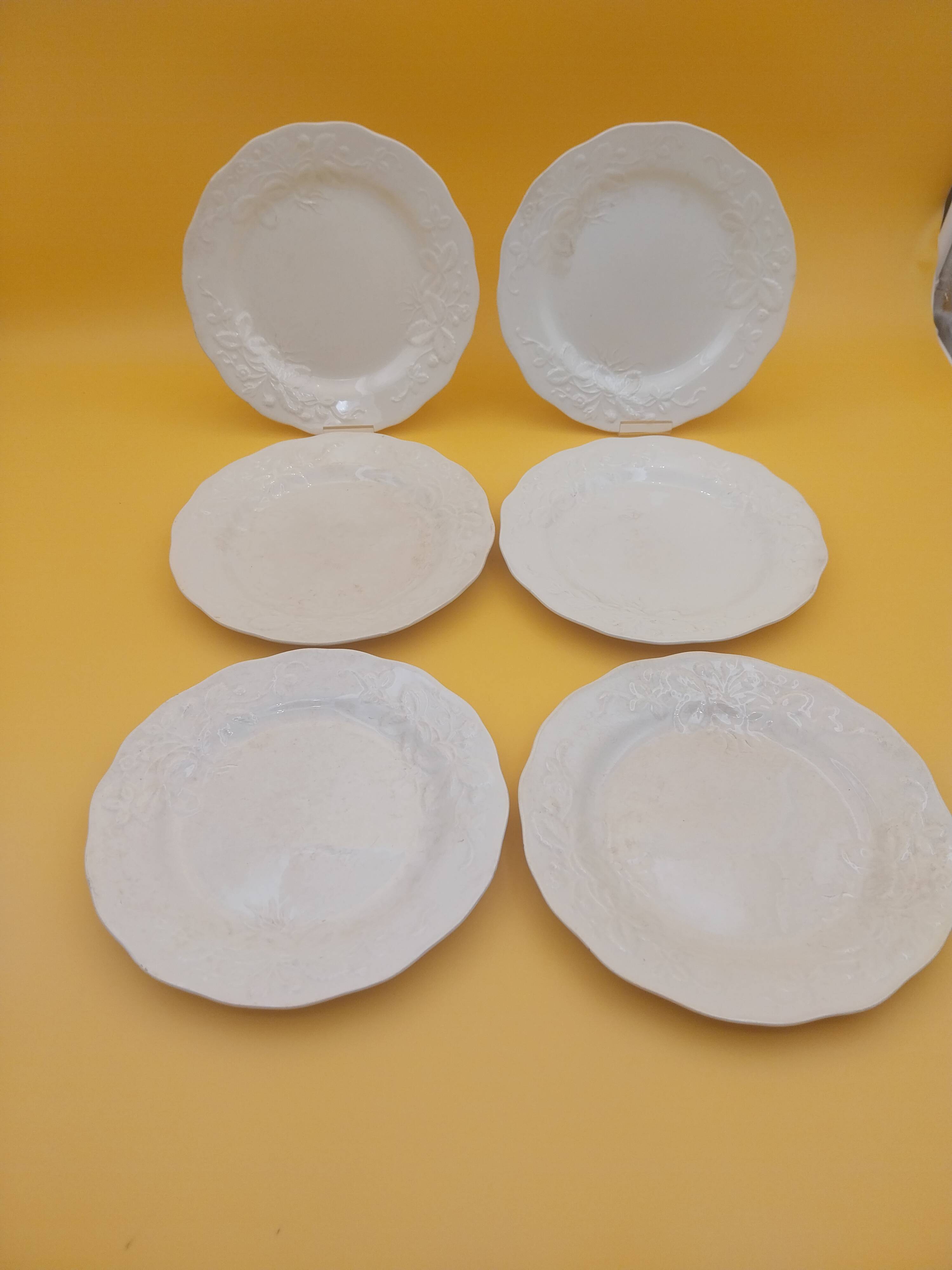 6 plates Creil Montereau Strawberry