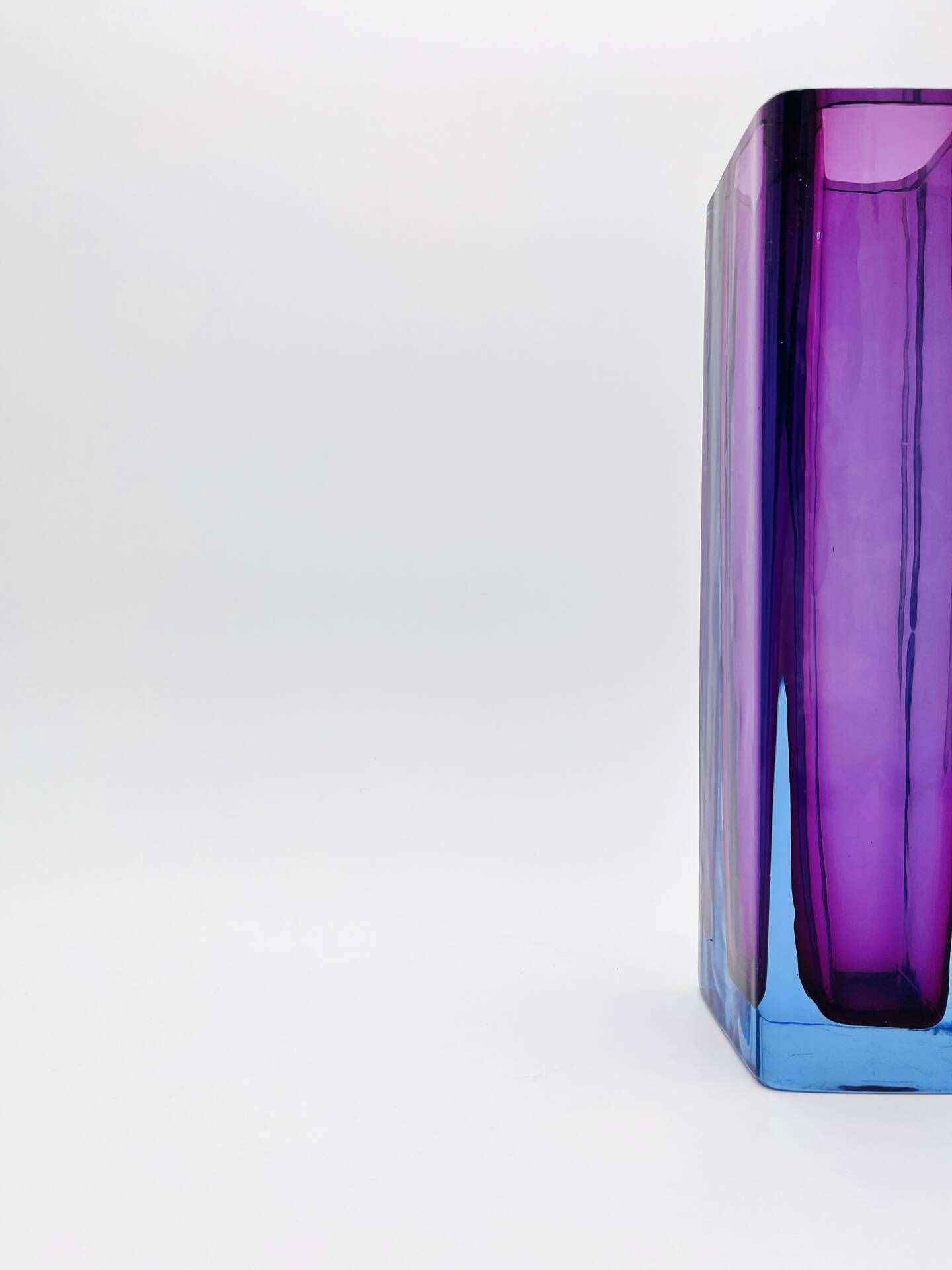 Murano Sommerso Vase Blue Purple Mandruzzato 20th Century - 27cm 3kg