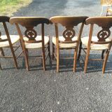 Set of four Directoire style mulched chairs