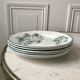 Set of 6 flat plates terre de fer saint-amand model "cartels" xixth