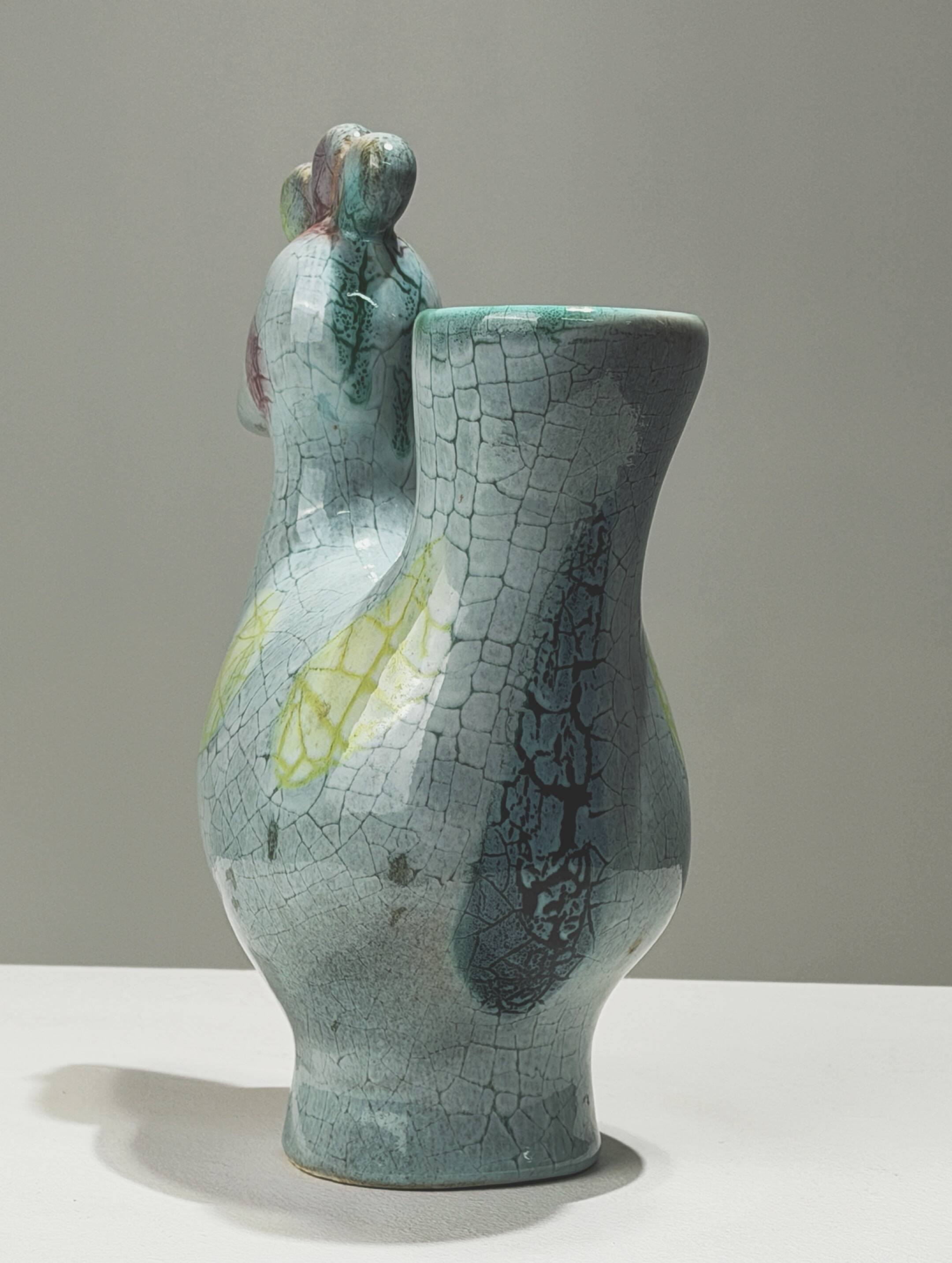 Zoomorphic ceramic vase, France, circa 1960.