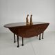 Antique English drop-leaf dining table – Victorian – 8 legs – oval shape – seats 8