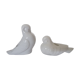 2 Ceramic candle holders shape white bird
