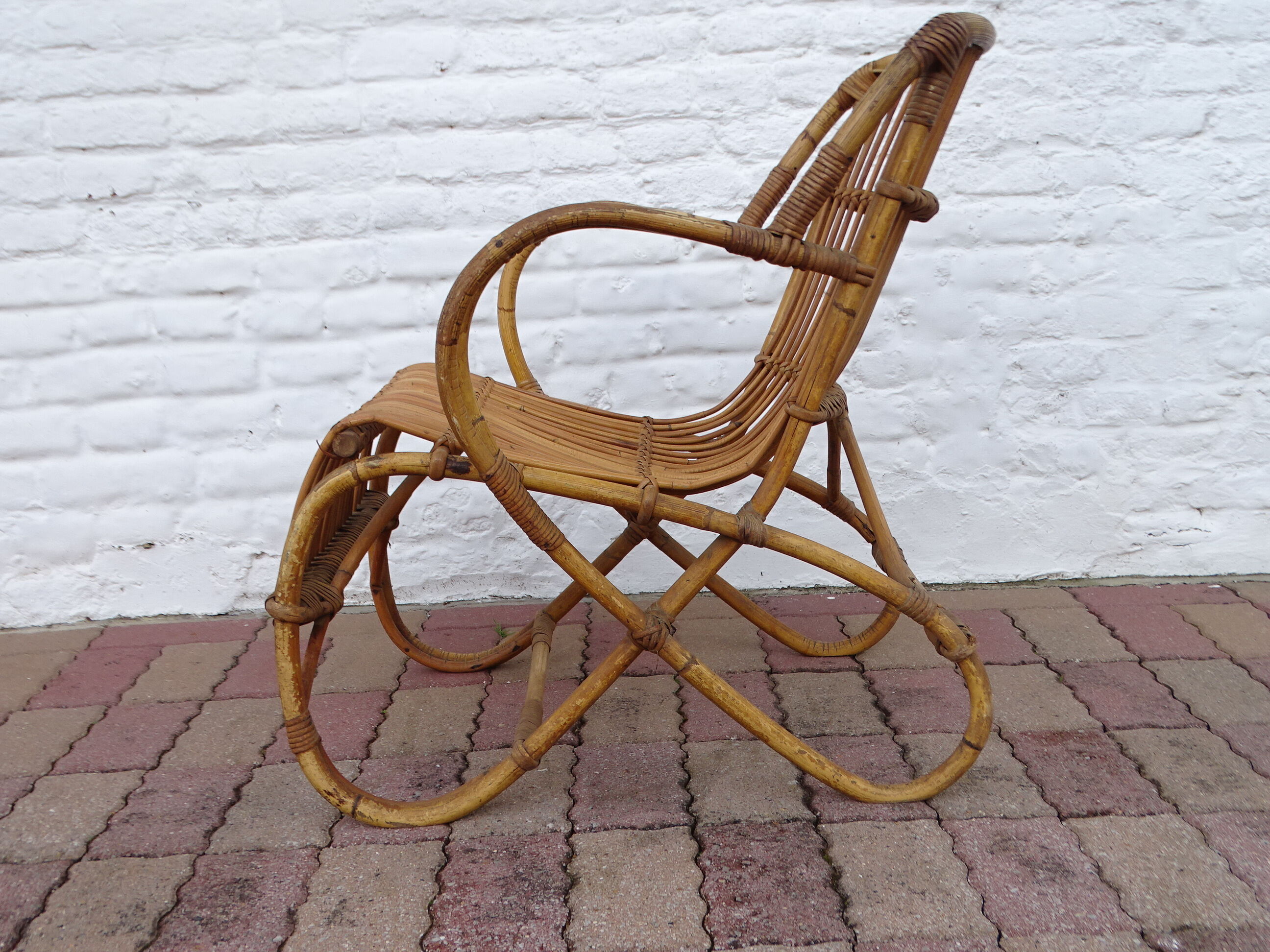 Vintage rattan armchair